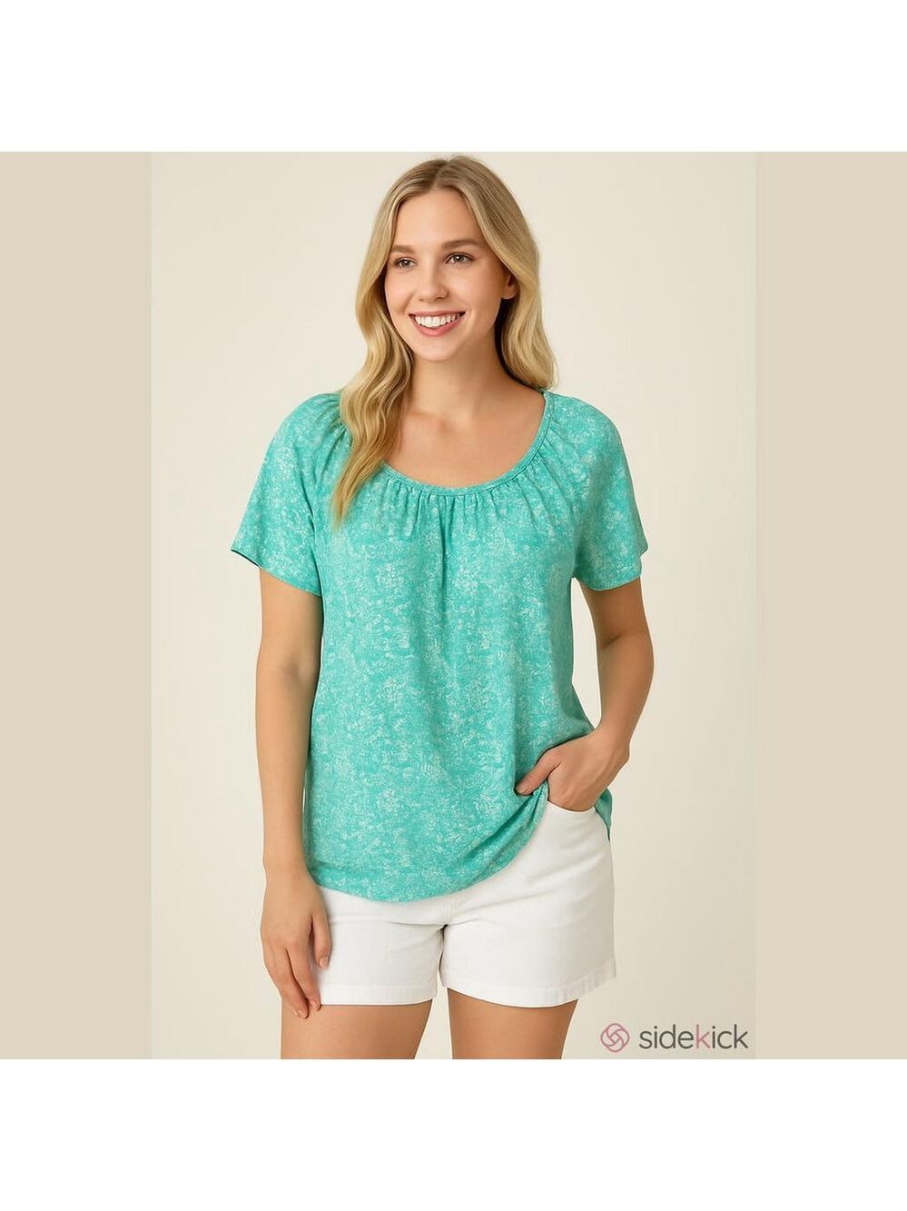 Basic Editions floral paisley short sleeve tee Woman’s size XXL